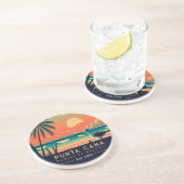 Punta Cana DR. Retro Sunset Souvenirs 1960er Getränkeuntersetzer (Seite)