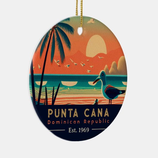 Punta Cana DR. Retro Sunset Souvenirs 1960er Keramik Ornament (Rechts)