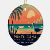 Punta Cana DR. Retro Sunset Souvenirs 1960er Keramik Ornament (Links)