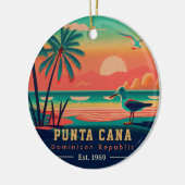 Punta Cana DR. Retro Sunset Souvenirs 1960er Keramik Ornament (Links)