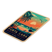 Punta Cana DR. Retro Sunset Souvenirs 1960er Magnet (Linke Seite)