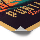 Punta Cana DR. Retro Sunset Souvenirs 1960er Poster (Ecke)