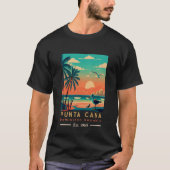 Punta Cana DR. Retro Sunset Souvenirs 1960er T-Shirt (Vorderseite)