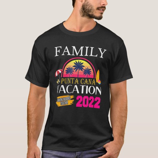 Punta Cana Family Vacation 2022 Matching Dominikan T-Shirt (Vorderseite)