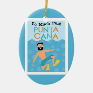 Punta Cana Fun Hipster Travel Keramik Ornament