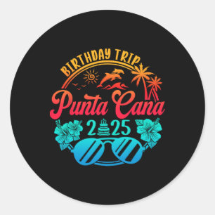 Punta Cana Geburtstagsreise 2025 Kreuzfahrt Urlaub Runder Aufkleber