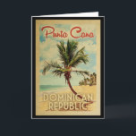 Punta Cana Grußkarte Dominikanische Republik Retro Karte<br><div class="desc">Punta Cana Dominikanische Republik Design im Vintage Travel Stil mit einer Palme am Strand mit Ozean und Himmel.</div>