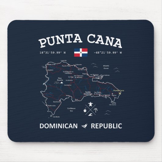 Punta Cana Karte Mousepad (Vorne)