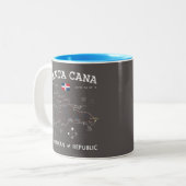 Punta Cana Karte Zwei-Tone-Kaffee-Tasse Zweifarbige Tasse (Vorderseite Links)
