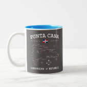 Punta Cana Karte Zwei-Tone-Kaffee-Tasse Zweifarbige Tasse (Links)