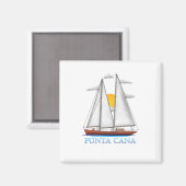Punta Cana Küste Nautical Segelschiff Magnet (Vorderseite/Rückseite)