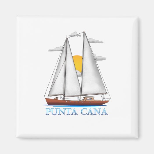 Punta Cana Küste Nautical Segelschiff Magnet (Vorne)