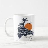 Punta Cana Navy Retro Sunset Custom Wedding Kaffeetasse (Links)