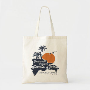 Punta Cana Navy Retro Sunset Custom Wedding Tragetasche