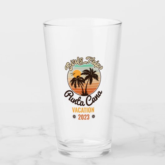 Punta Cana personalize Vacation 2023 Retro 60er Glas (Vorderseite)