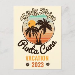 Punta Cana personalize Vacation 2023 Retro 60er Postkarte