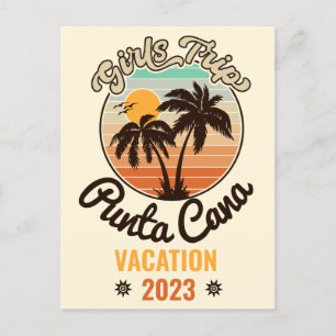 Punta Cana personalize Vacation 2023 Retro 60er Postkarte