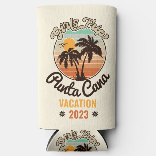 Punta Cana personalize Vacation 2023 Retro 60er Selters Dosenkühler (Vorderseite)
