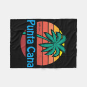 Punta Cana Retro Sommer Palme Strand Geschenk Männ Fleecedecke (Vorderseite (Horizontal))