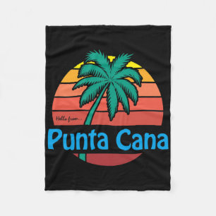 Punta Cana Retro Sommer Palme Strand Geschenk Männ Fleecedecke