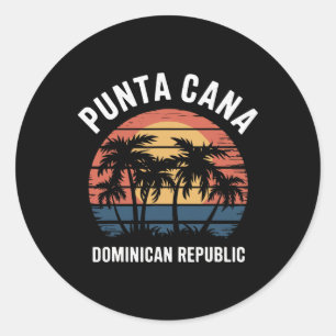 Punta Cana Souvenirs Familie Strand Freunde Gruppe Runder Aufkleber