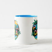 Punta Cana Sunset Colorful Travel Art Emblem Zweifarbige Tasse (Mittel)
