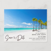 Punta Cana Tropical Beach Hochzeit Save the Date Ankündigungspostkarte (Vorderseite)