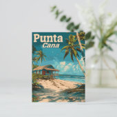 Punta Cana Vintage Postkarte (Stehend Vorderseite)
