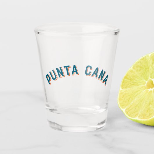 Punta Cana, Vintager Bogen der Dominikanischen Rep Schnapsglas (Vorderseite)