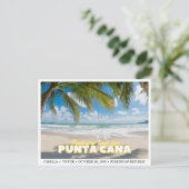 Punta Cana Wedding Save the Date Postcard Postkarte (Stehend Vorderseite)