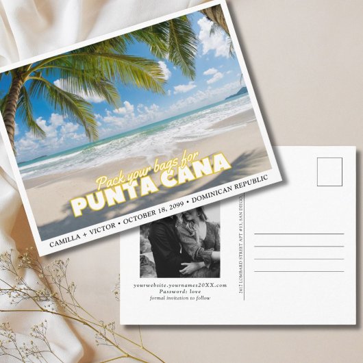 Punta Cana Wedding Save the Date Postcard Postkarte