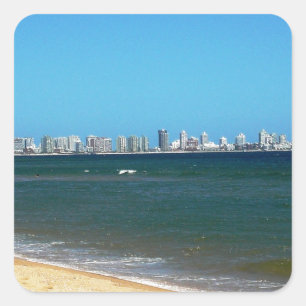 Punta del Este-Strand Quadratischer Aufkleber