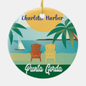 Punta Gorda, Charlotte Hafen Florida Illustration Keramik Ornament (Hinten)