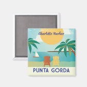 Punta Gorda, Charlotte Hafen Florida Illustration Magnet (Vorderseite/Rückseite)