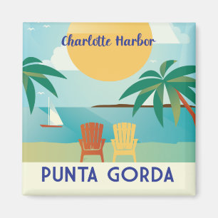 Punta Gorda, Charlotte Harbor Florida Illustration Magnet