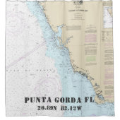 Punta Gorda FL — Breitengrad — Schönheitsdiagramm Duschvorhang (Vorderseite)