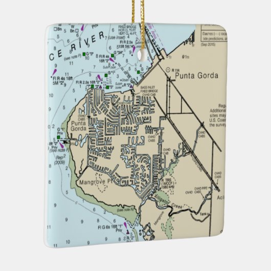 Punta Gorda FL Chart Keramikornament (Rechts)