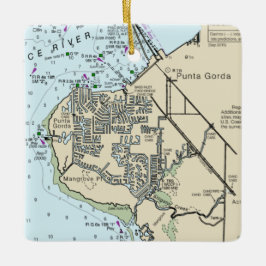 Punta Gorda FL Chart Keramikornament