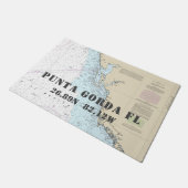 Punta Gorda FL Latitude Längengrad nautisches Boot Fußmatte (Schrägansicht)