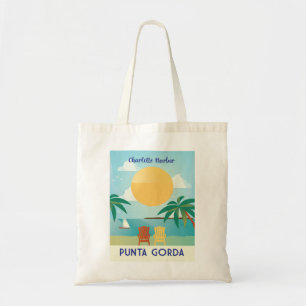 Punta Gorda Florida Charlotte Hafen Retro-Stil Tragetasche