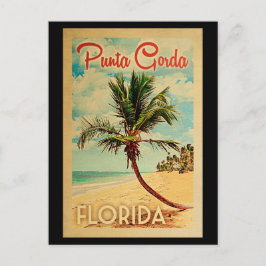 Punta Gorda Florida Palm Tree Beach Vintage Reisen Postkarte