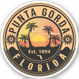 Punta Gorda Florida Retro Souvenirs Aufkleber