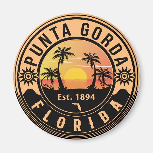 Punta Gorda Florida Retro Souvenirs Magnet (Vorne)