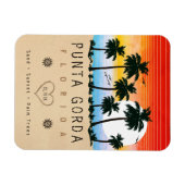 Punta Gorda Florida Retro Sunset Palm Baum 1960er Magnet (Horizontal)