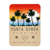 Punta Gorda Florida Retro Sunset Palm Baum 1960er Magnet (Vertikal)