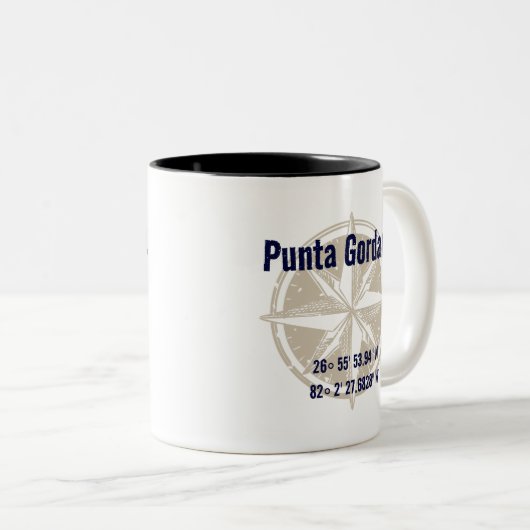 Punta Gorda, Florida, Schöne Breitengrad Zweifarbige Tasse (VorderseiteRechts)