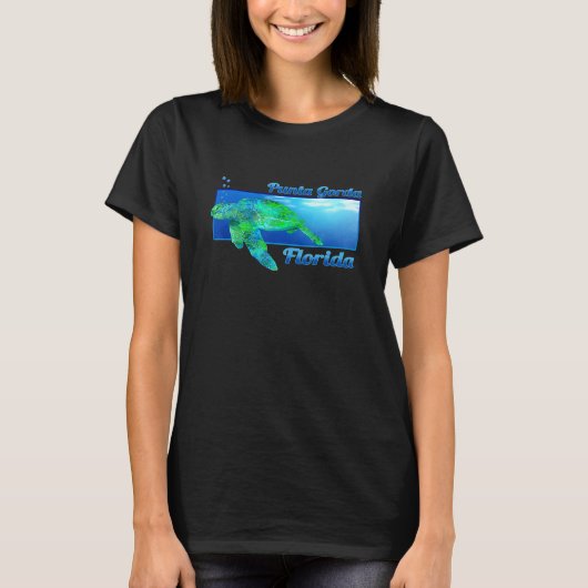 Punta Gorda Florida Swimming Sea Turtle T-Shirt (Vorderseite)