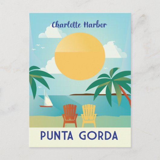 Punta Gorda, Florida, Vintager Stil Postkarte (Vorderseite)