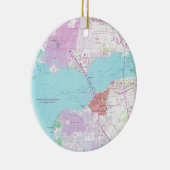 Punta Gorda u. Hafen Charlotte Florida Map (1957) Keramikornament (Rechts)