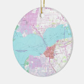 Punta Gorda u. Hafen Charlotte Florida Map (1957) Keramikornament (Links)